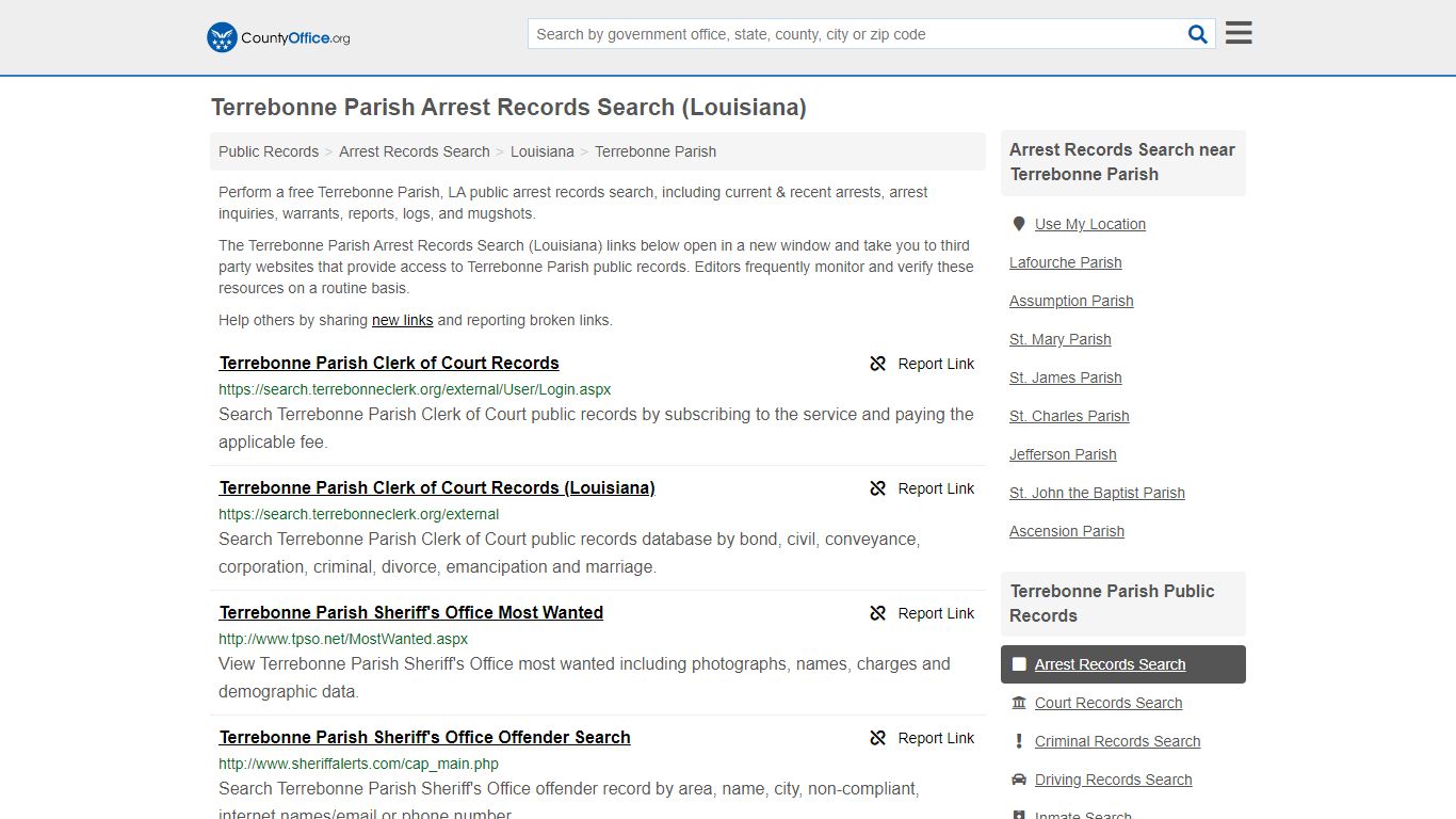 Arrest Records Search - Terrebonne Parish, LA (Arrests ...